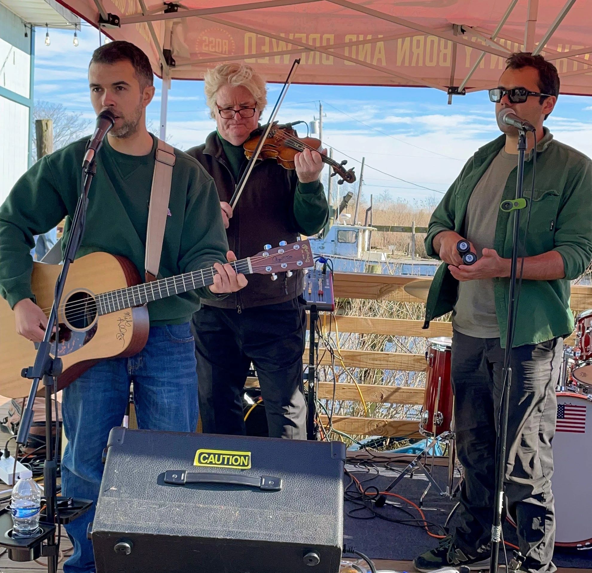 The Irish Desperados performing outdoors
